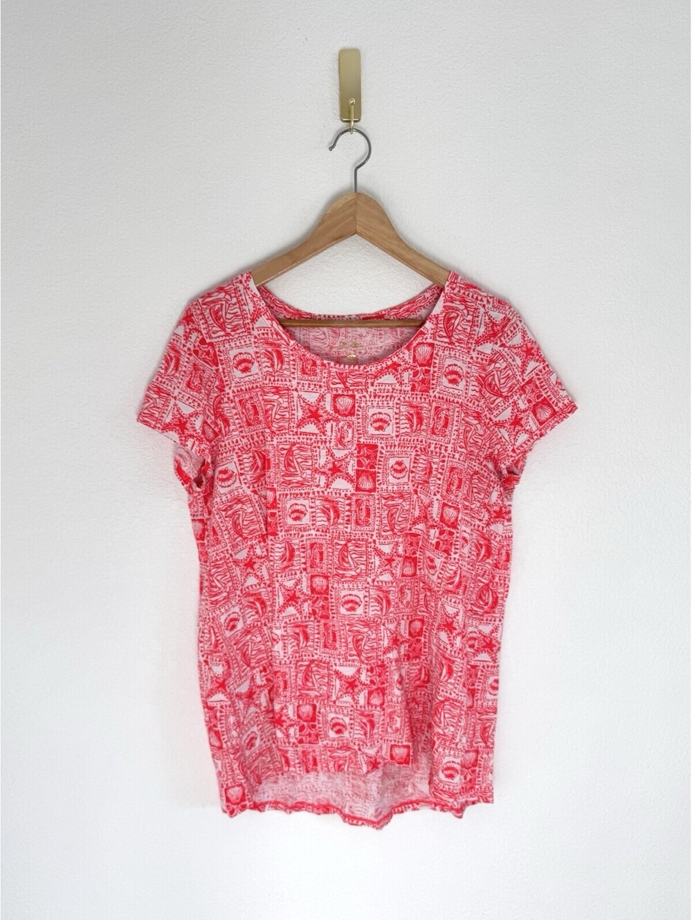 Lilly Pulitzer Women’s Size XL Etta Top Mizner Red Seaside Harbour Resortwear